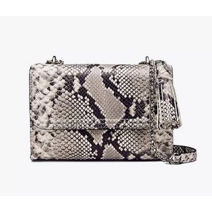 Tory Burch small embossed snake Fleming crossbody